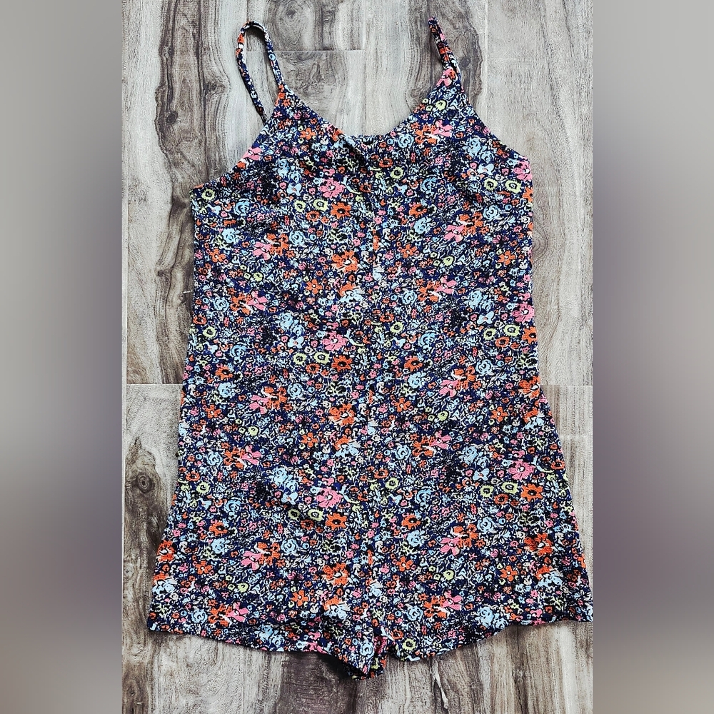 Glamorous Blue and Orange Floral Jumpsuit